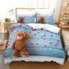 3D Teddy Bear Bedding Set White Polar Bear Bed Linen Teens Women Single Twin Queen King Full Size Duvet Cover 3pcs Bedclothes