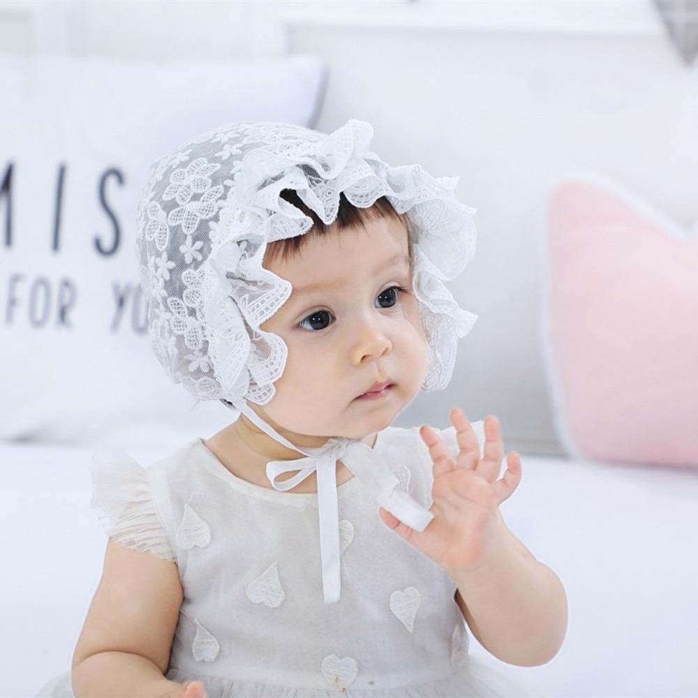 Princess Baby Lace Hat Flower Girl Sunhat Breathable Lace Ruffle Hat Newborn