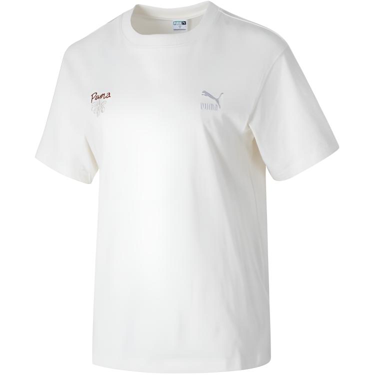 

New PUMA Drop Shoulder Sleeve T Shirt Women s White 625811-65 XL