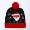 Colorful Dazzling LED Christmas Hat Holiday Pompom Ball Knitted Winter Beanie for Adults and Children Festive Party Hat