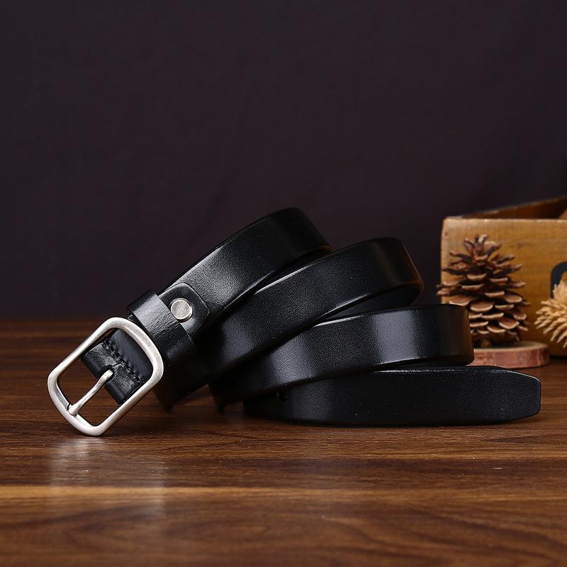 2.3Cm Wide Retro Casual Leather First Layer Cowhide Belt Women'S Fashion Simple Versatile Jeans Belt Women'S