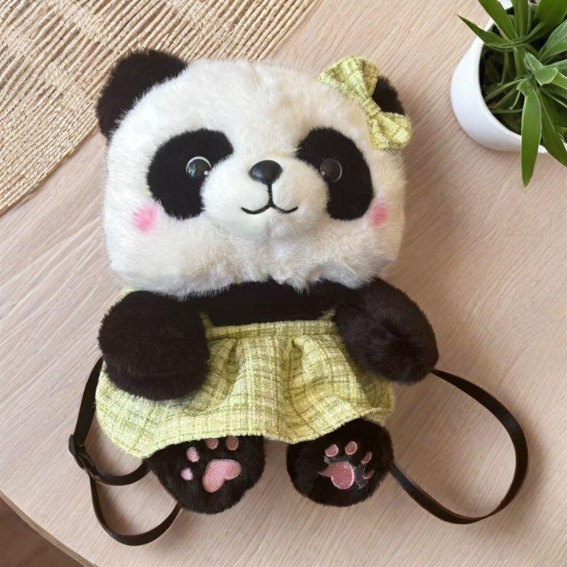 

Плюшевый рюкзак-кукла «Цветочная панда» - Модная игрушка для девочек 35 cm зелёный