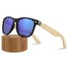 New Large Frame Bamboo Temple Polarized Sunglasses Classic Rivet Vintage UV Protection Shades Bamboo Wood Glasses
