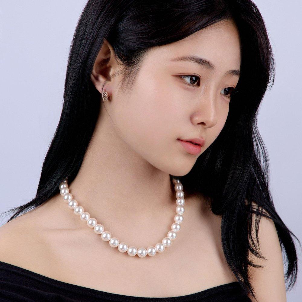 White Pearl Necklace 8/10mm Daily Classic 40cm Gift