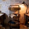 Rattan Rolling Cart Handwoven Design Detachable for Dining Area