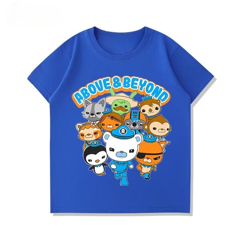 Potdemiel Octonauts Children's Pure Cotton T-Shirt, New Summer Style, Comfortable and Breathable Children's T-Shirt