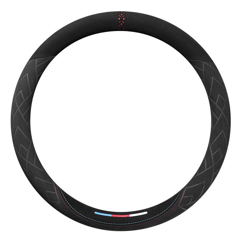 Plush Italian Suede Steering Wheel Cover: Ultra-Thin, Non-Slip, Sweat-Absorbent, Four Seasons Use
