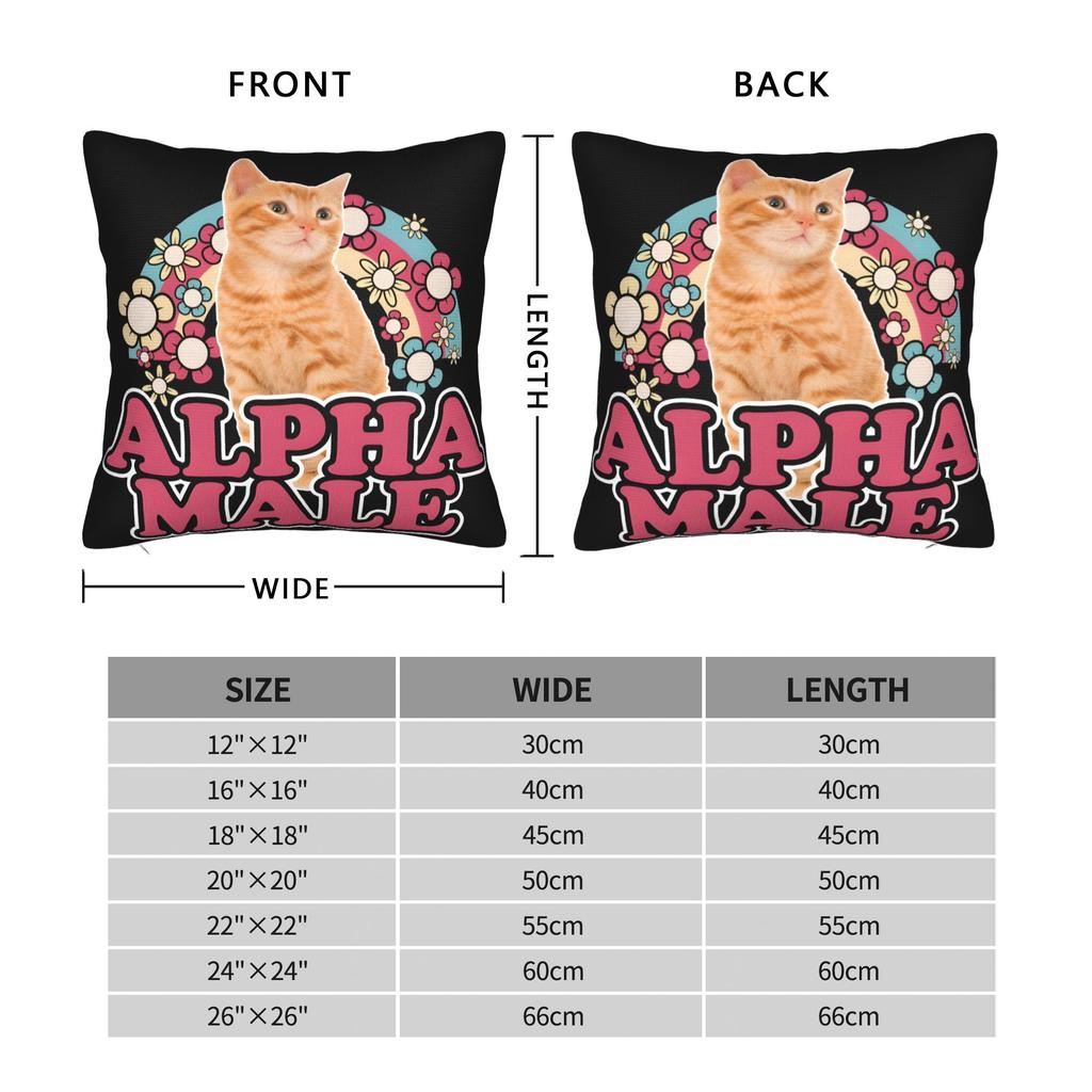 Alpha Male Cat Kitten Funny Pillowcases Accessories Soft Cushion Cover Decor Throw Pillow Case Cover Home Multiple Sizes