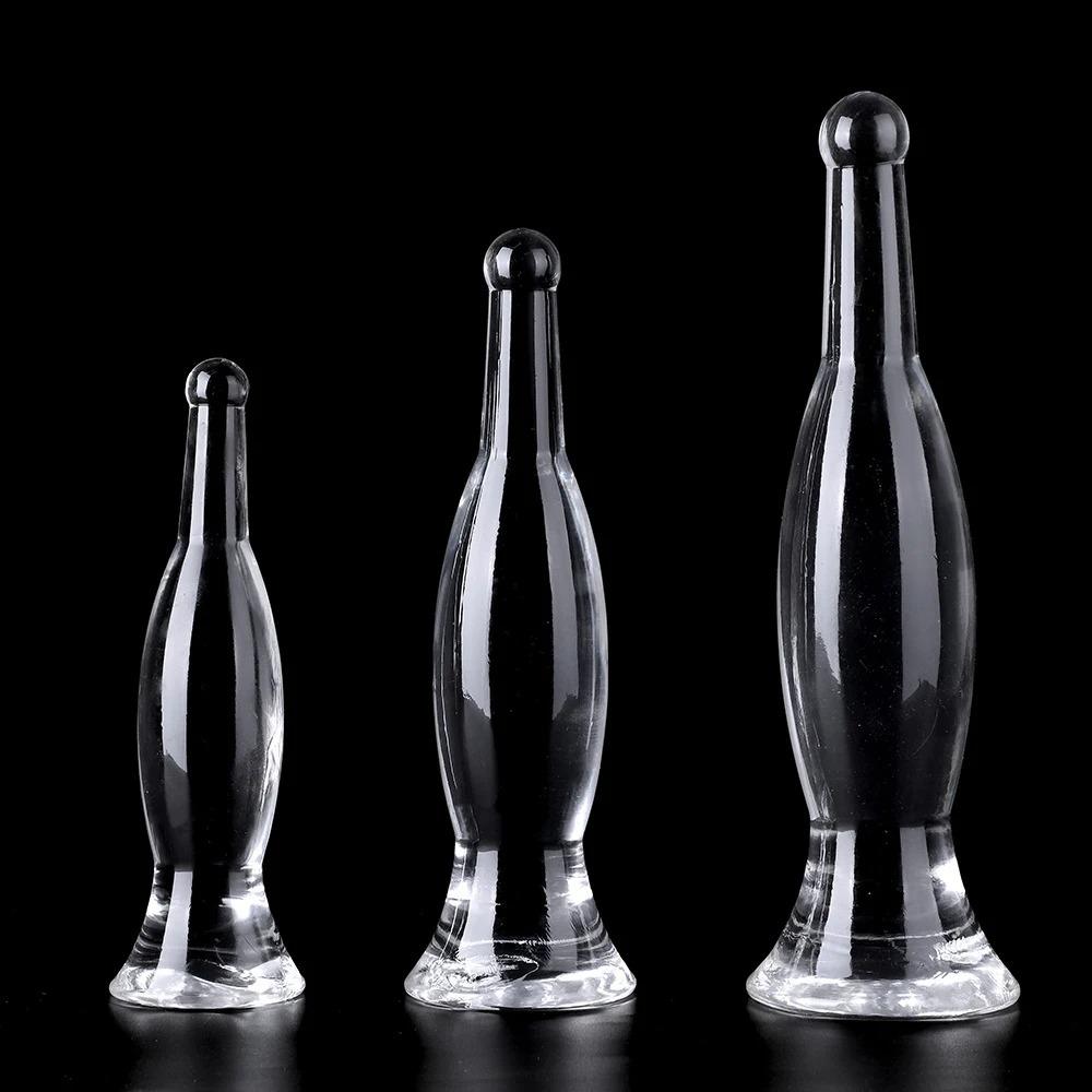 20-29cm Crystal Blue Vase Anal Plug Butt Plug Health Soft TPE Material Beer Bottle Shape Anal Dildo Adult Anal Sex Toy For Women