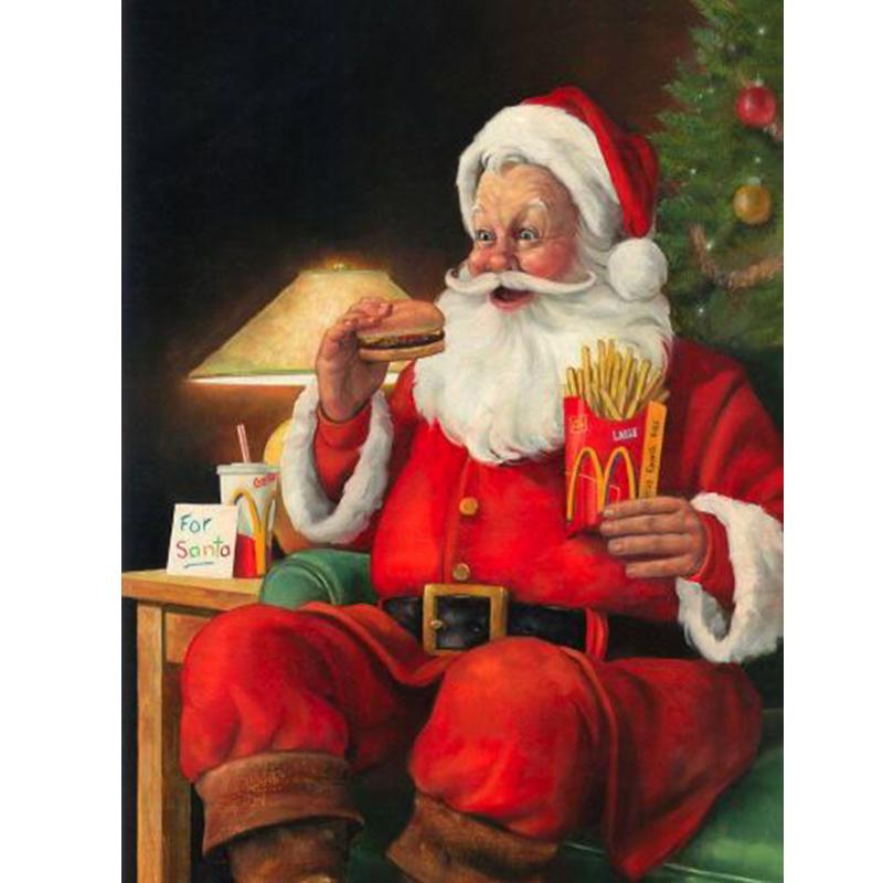 DIY 5D Diamond Painting Santa Claus Cartoon Full Round Drill Diamond Embroidery Christmas Winter Snow Cross Stitch Home Decor