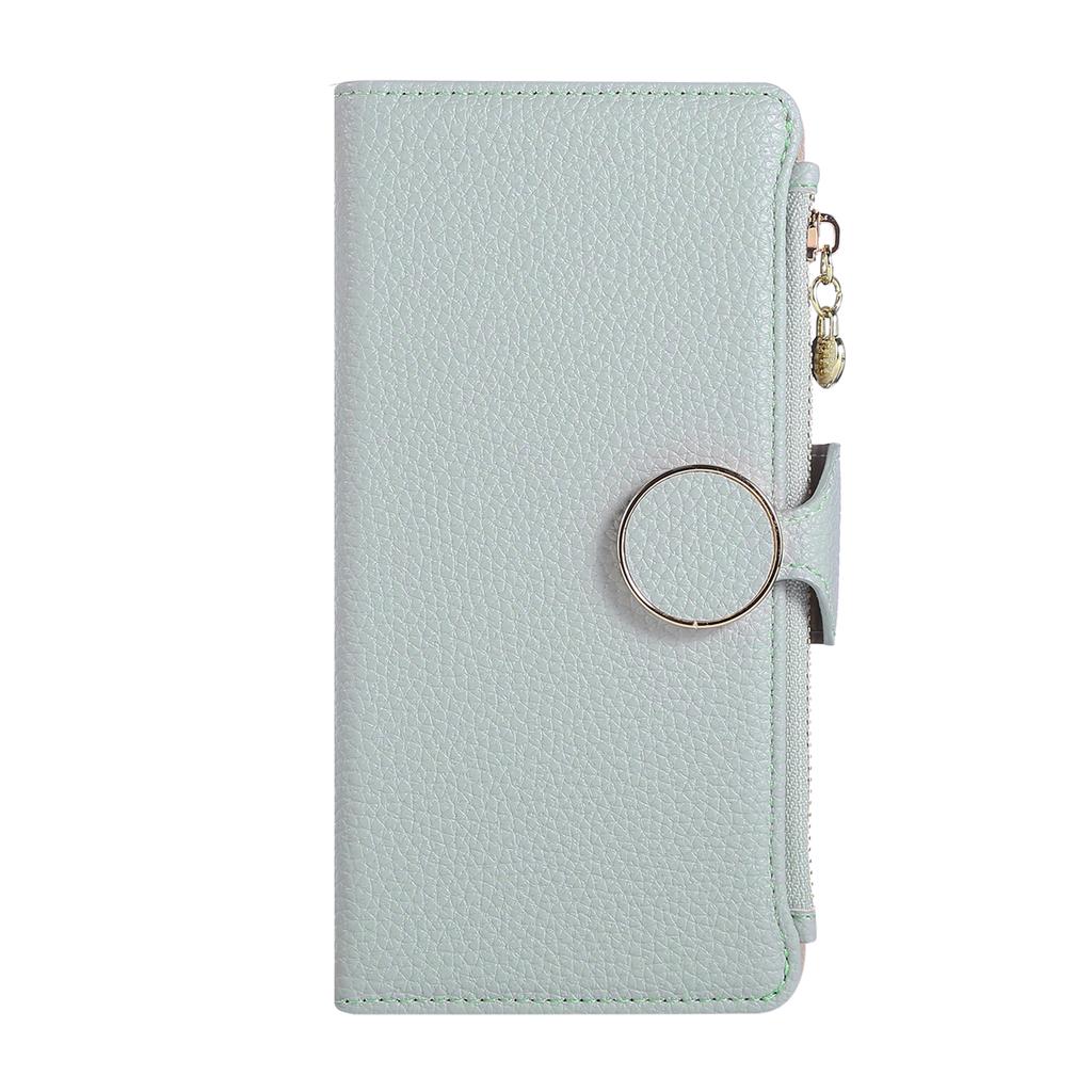 For Samsung Galaxy S24 Ultra Case Zipper Wallet Leather Phone Cover with Wrist Strap
