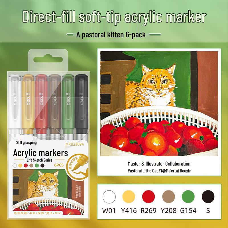 

Master Liquid Acrylic Marker with Soft Tip for Journaling & Painting - Opaque, Layerable, Ideal for Kids Drawing