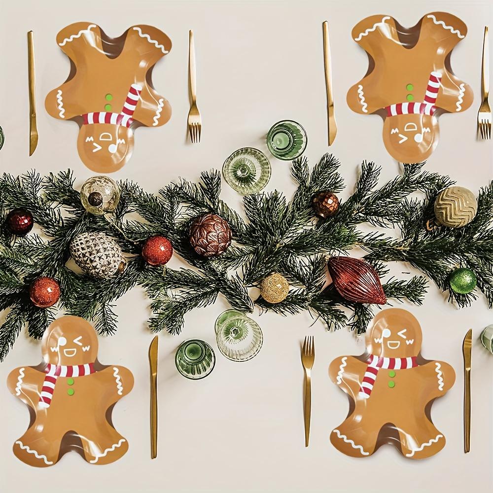 10 Piece Paper Plate Set Gingerbread Man Shaped Disposable Plates Perfect for Christmas Thanksgiving Holiday Celebrations