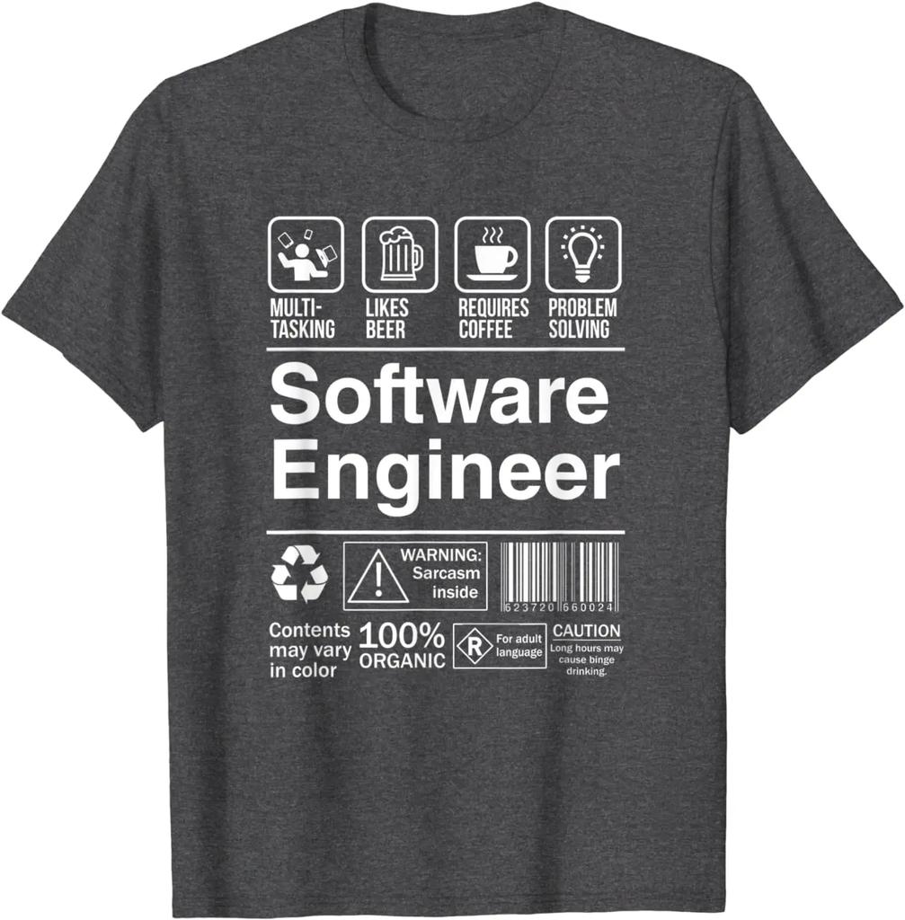 Software Engineer Funny Description Label TShirt 100 Cotton ONeck Summer Short Sleeve Casual Mens Tshirt Size S3XL
