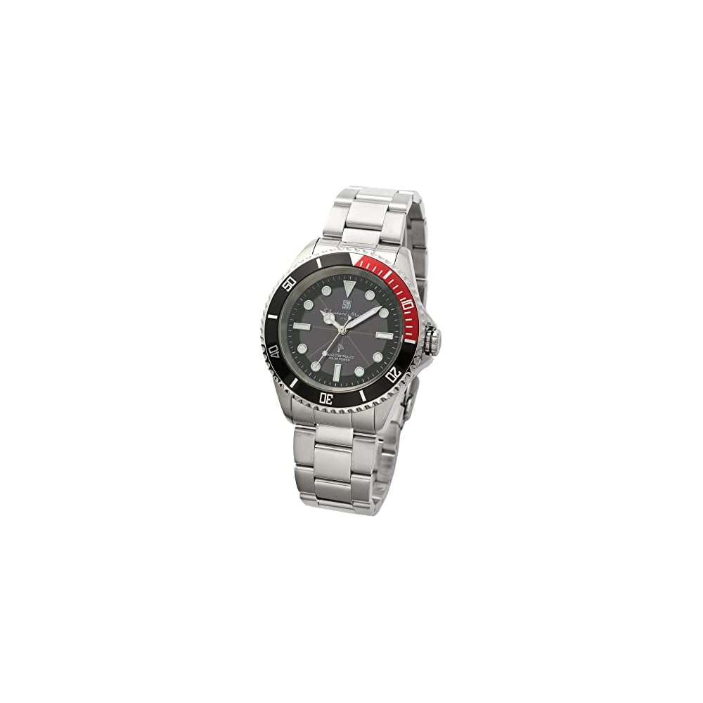 Salvatore Marra Men s Solar Radio-Controlled Watch Black Waterproof with Cross SSBKRD