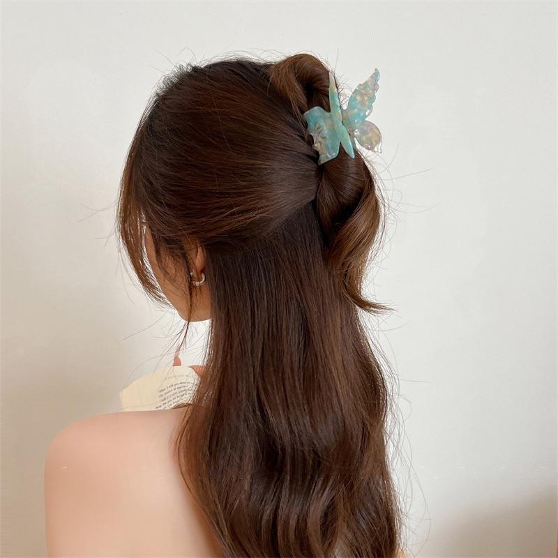 1/3Pcs Set New French Acetate Hair Clamp Retro Colorful Butterfly Hair Claw Women Bow Hair Clip Crab Barrettes Hair Accessories For Girl