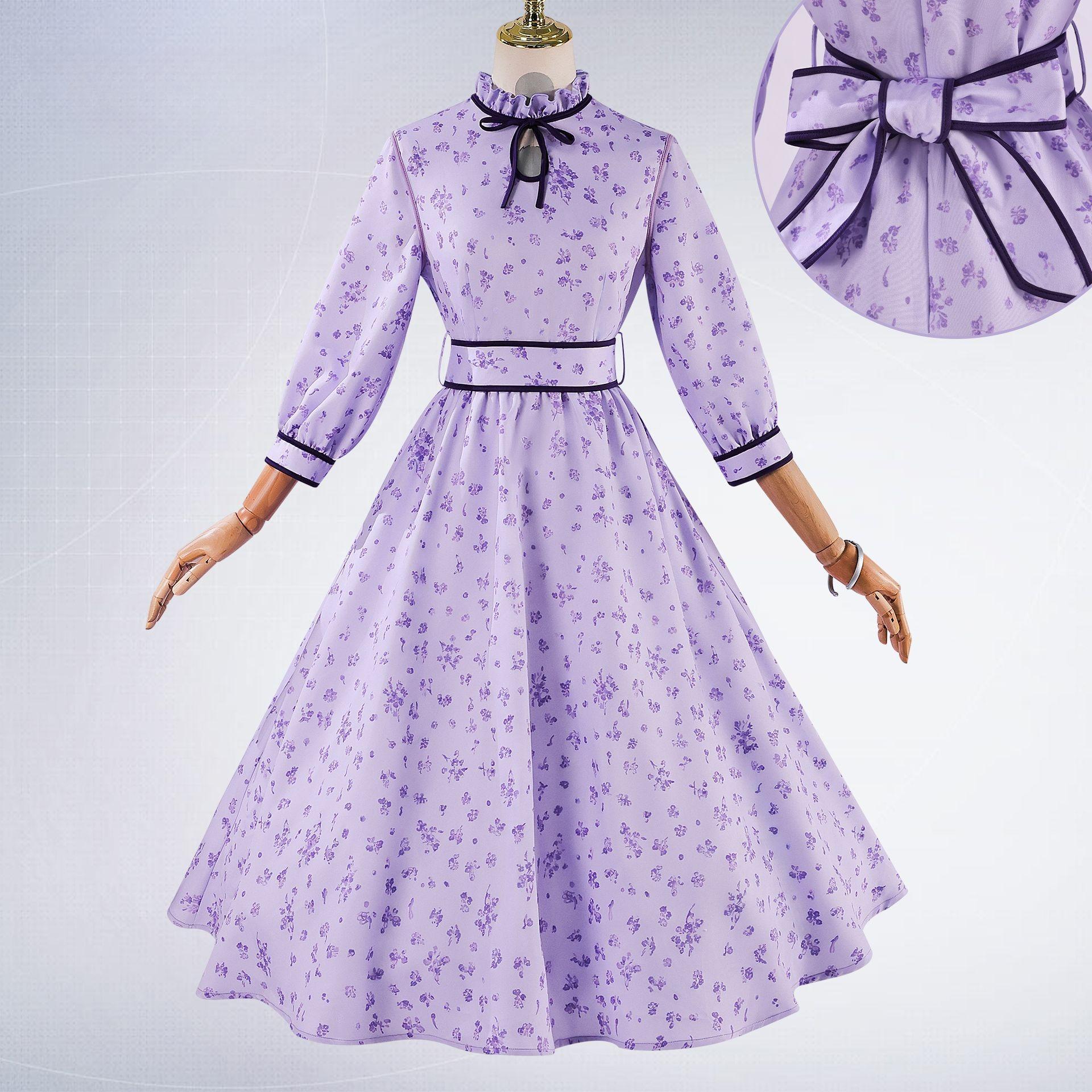 

Phelan cos dress, purple floral dress, Lolita princess dress, anime animation costume XS