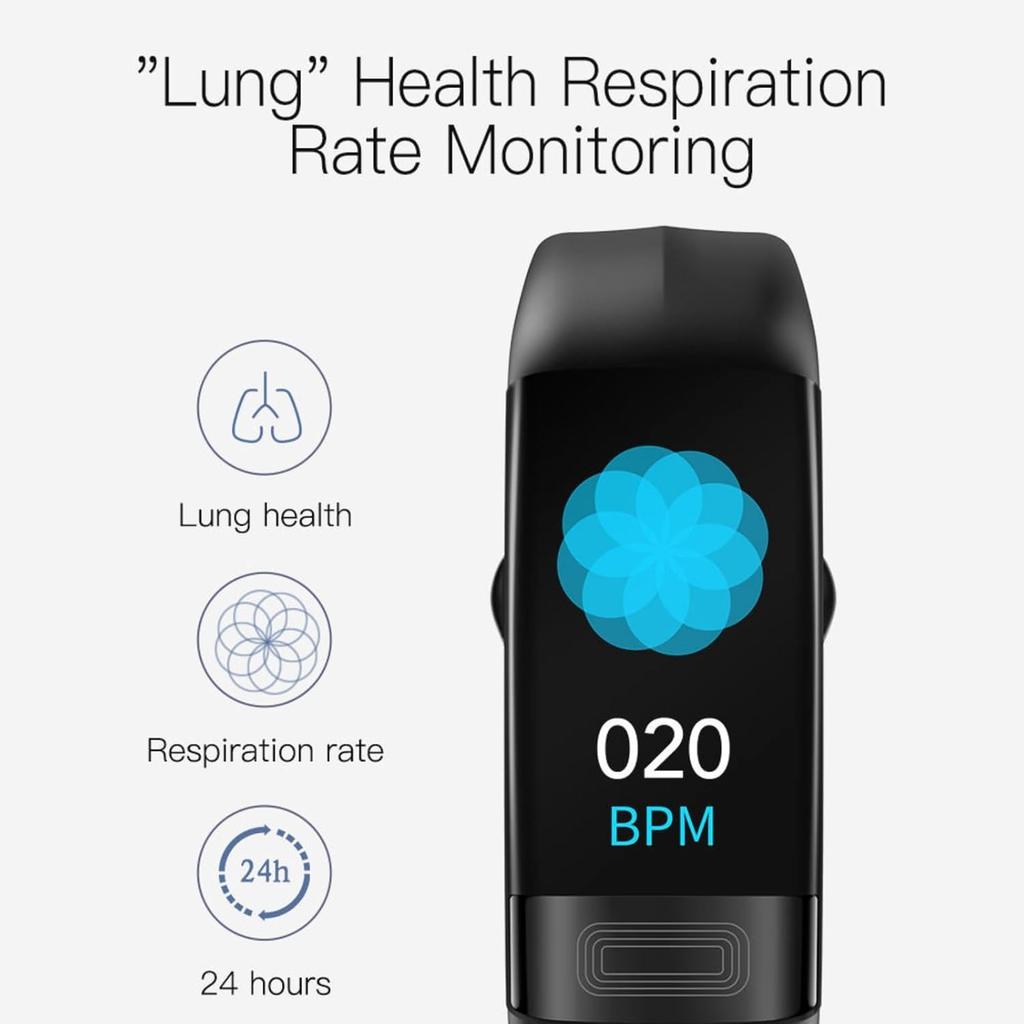Smart Health Band with ECG, PPG, SPO2 Tracking, 1.8 Inch LCD Touch Screen, IP67