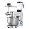 Küchenmaschine, 6 L Elektrische Küchenmaschine, 1500W Teigkneter, 6+P Geschwindigkeiten Kippkopf-Küchenmixer mit 1,5 L Mixbecher, Edelstahlschüssel, Knethaken,