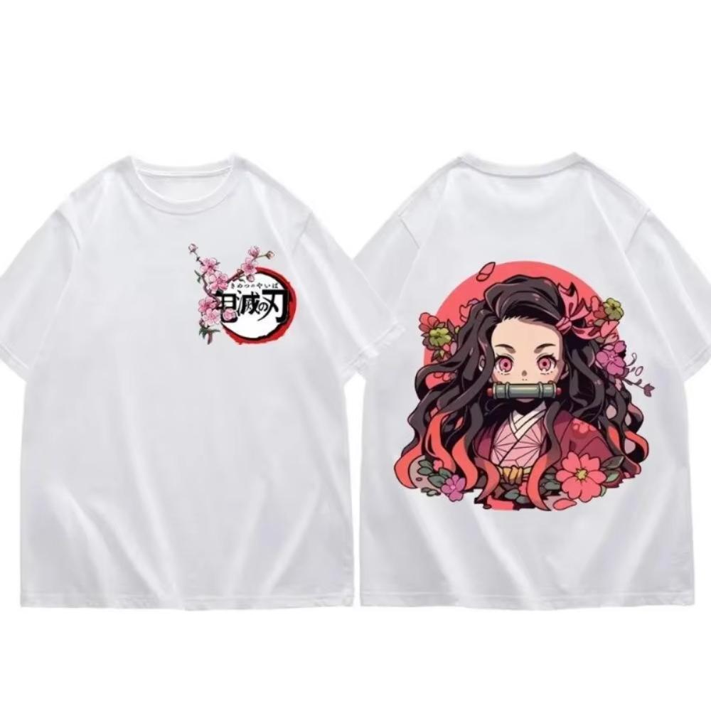 Demon Slayer Kimetsu No Yaiba Kamado Tanjiro Nezuko Agatsuma Zenitsu Anime Men Women Cotton T-shirt Harajuku Hip-hop Casual Tees