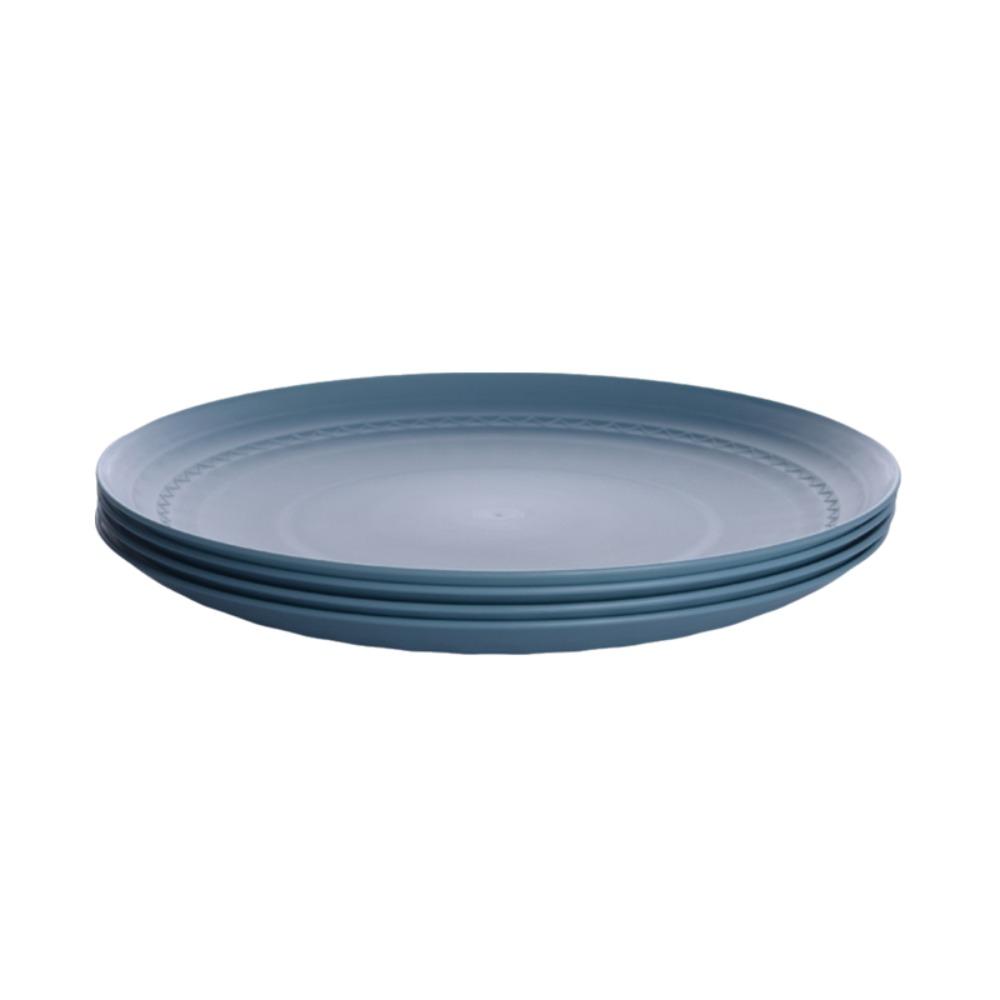 4PCS Heat-resistant Plastic Dessert Plate Round Snack Tray Practical Salad Dish  Outdoor