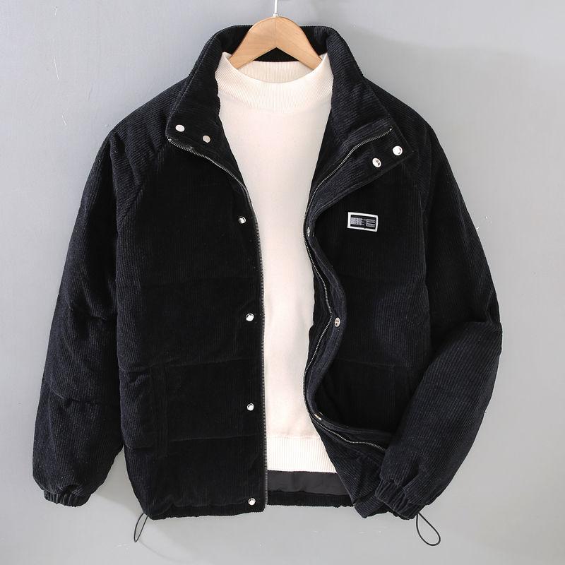 Men's Trendy Japanese Retro Corduroy Winter Jacket - Warm, Thick Cotton Bread Style for Couples