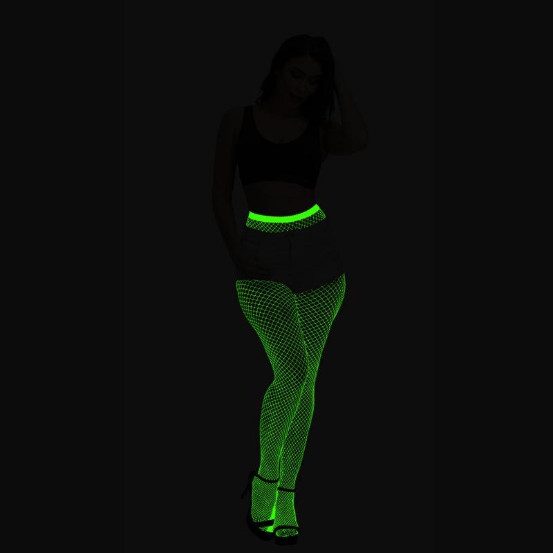 Sexy Underwear Luminous Fishnet Socks Toe Encryption Trendy Socks Sexy Slim Babes Luminous Big Net Super Elastic Pantyhose