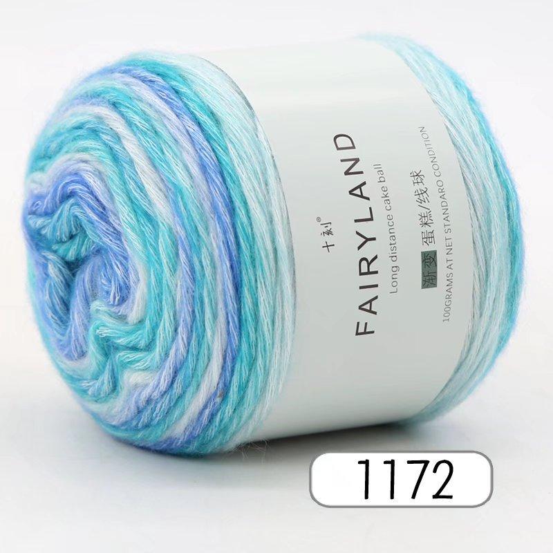 Cake Wool Segment Dyeing Gradual Change Baby Children'S Wool Cotton Thread Rainbow Thread Handwoven Shawl Scarf Sweater Special