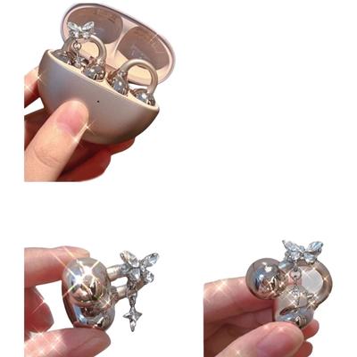 Funkelnde Zirkonia Schmetterlingsanhänger Offene Ohrhörer Dekorationen Abnehmbare Mode Ohrclip Accessoires