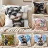 Miniature Schnauzer Pillow Cute Bearded Dog Cushion Cushion Cover Pillowcase Anti-Dustmite Living Room Sofa Decor Cushion Room