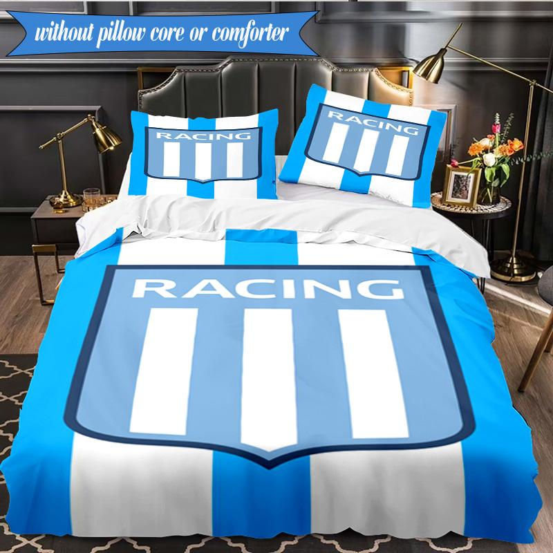 Racing Team Emblem 3pcs Bedding,Including 1pc Duvet Cover And 2pcs Pillowcases Perfect for Christmas,Ideal for Bedroom, Dormitory