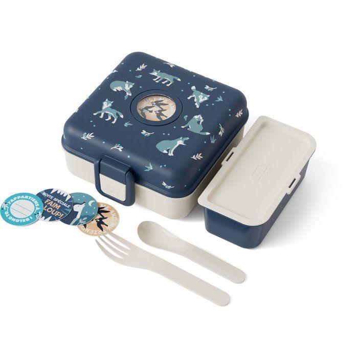 Kindersandwichbox - MONBENTO - Bestek inbegrepen - BPA-vrij - Snacky Wolf