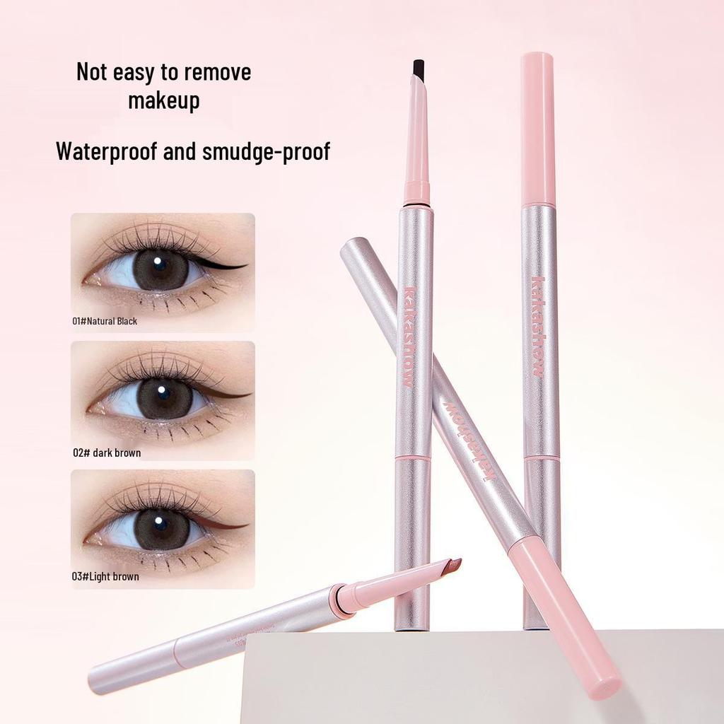 Kakashow Double-Ended Eyeliner Gel Pencil: Waterproof, Sweatproof, Smudge-proof, Long-lasting, Highly Pigmented, Ultra-fine for Beginners.