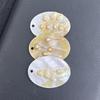 3Pcs, Natural Shell Mother of Pearl Beads with Holes, Boho Handcrafted Oval Loose Beads, 28×38mm, for DIY Necklace, Jewellery Making, Festive Crafts