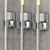 Stainless Steel No-Drill Wall-Mount Mop Holder & Bathroom Storage Rack