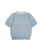 MONBIRDIE GOLF Pastel Collared Short Sleeve Knit Skyblue