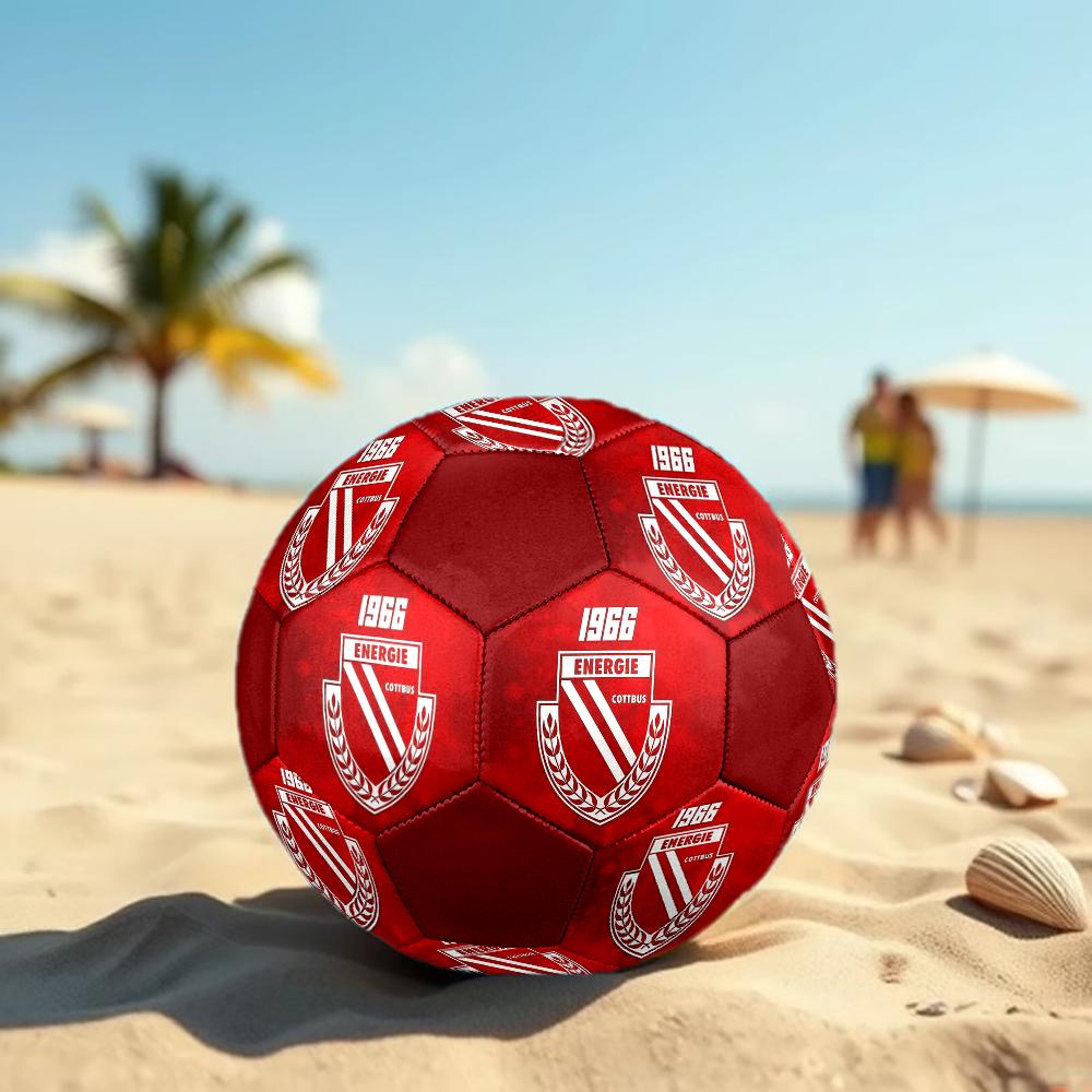Energie Cottbus logo size5 Soccer Ball, colorful, suitable for all ages, machine-stitched, PVC material, competition grade,durable and high bounce