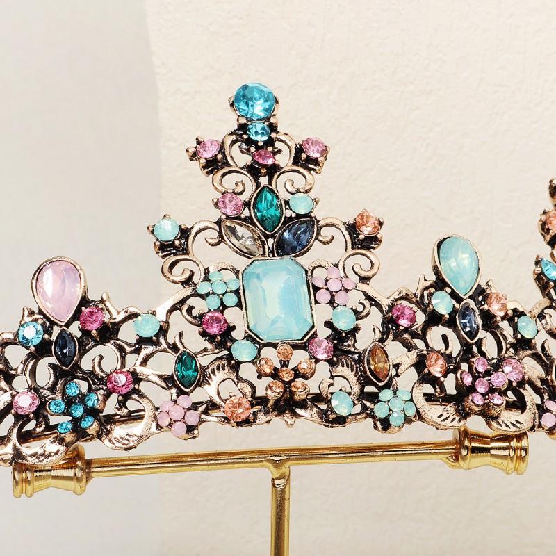 Headwear Baroque Color Alloy Crown Bride Wedding Dress Accessories Birthday Party Princess