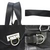 USED Salvatore Ferragamo EX-21 4913 Gancini Canvas/leather Black SilverMetal