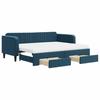 Extendable Daybed with Drawers Blue 90x200 Cm Velvet