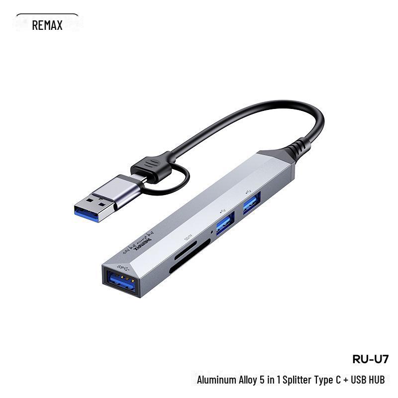 

REMAX 5-в-1 USB-хаб Type-C Многофункциональная алюминиевая док-станция