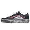 Old Skool Black Hardcore Knight Lightweight Low Top Skateboard Shoes Unisex Black White VN000D3HY28(Team318-)