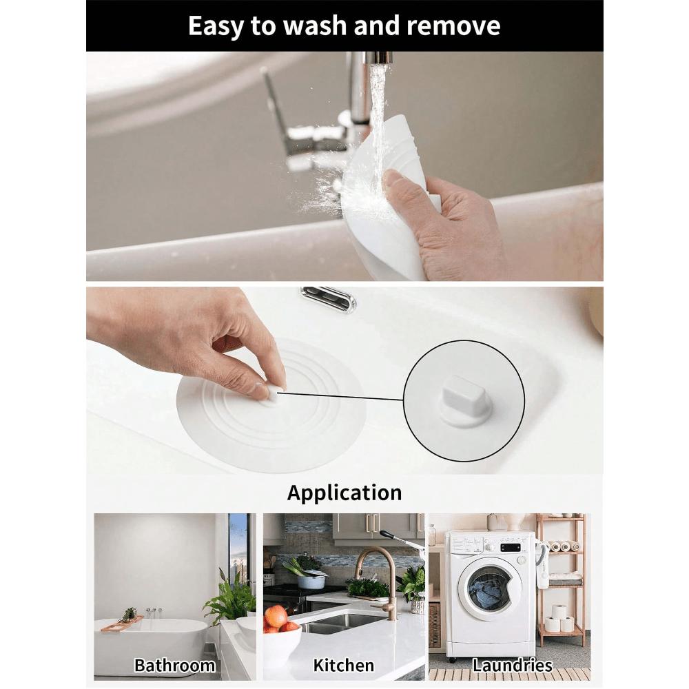 1pc Bathtub Drain Stopper Kitchen Bathroom Bath Tub Drain Hair Stopper, Bathtub Drain Plug, Universal Flat Suction Shower Bathtub Drain Cover