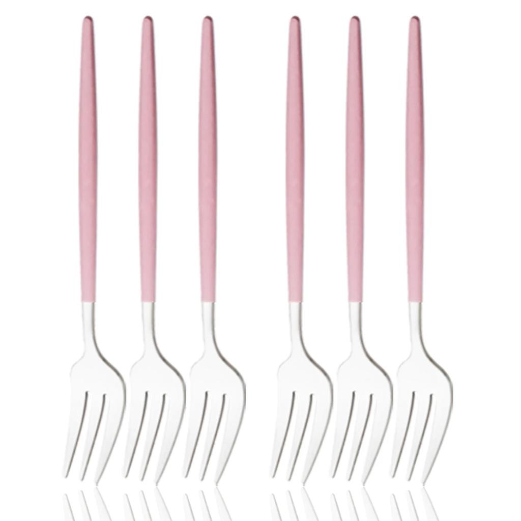 6 ks Nerezová ocel Malá vidlička Příborová sada Černá Zlatá Stolní nádobí Dortová vidlička Ovocná vidlička Dezertní vidlička Příbory Kuchyňský doplněk