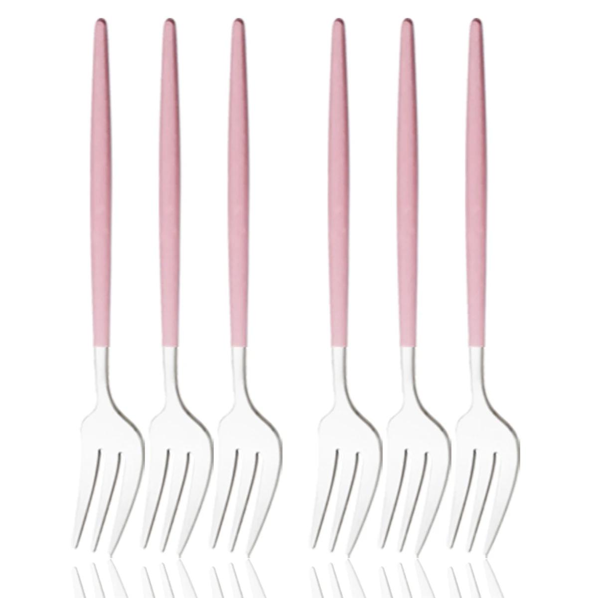 

Набір столових приборів з нержавіючої сталі з 6 маленьких виделок Чорне золото Посуд Виделка для торта Виделка для фруктів Десертна виделка Столове срібло Кухонний аксесуар