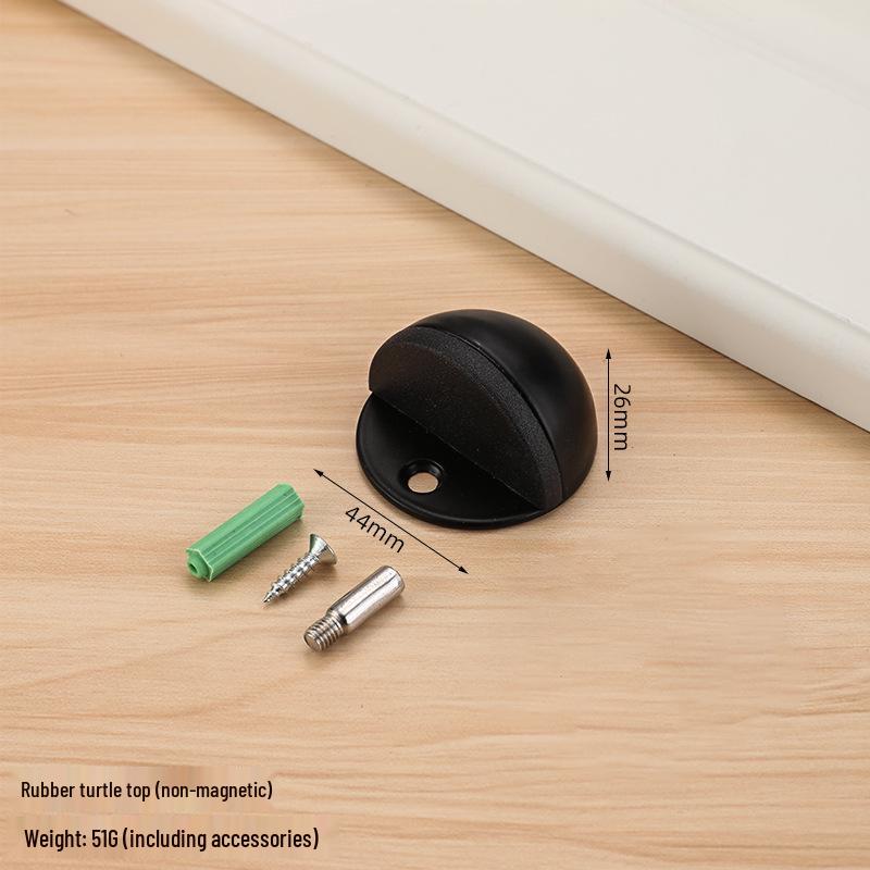 Genuine Stainless Steel Magnetic Door Stopper with Rubber Semi-Circular Anti-Collision Design