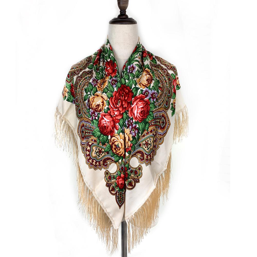 Traditional Ukrainian Square Scarf for Women
