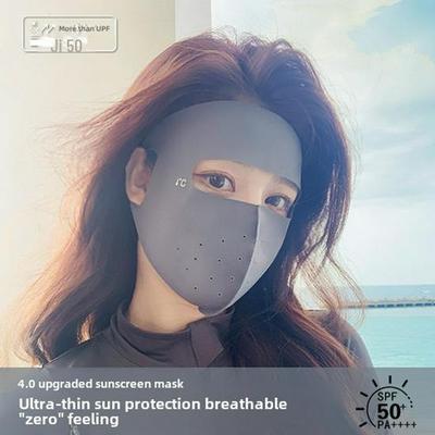 Sunscreen Mask: Women's Breathable, UV-Protective, Seamless Ice Silk for Outdoor Sports