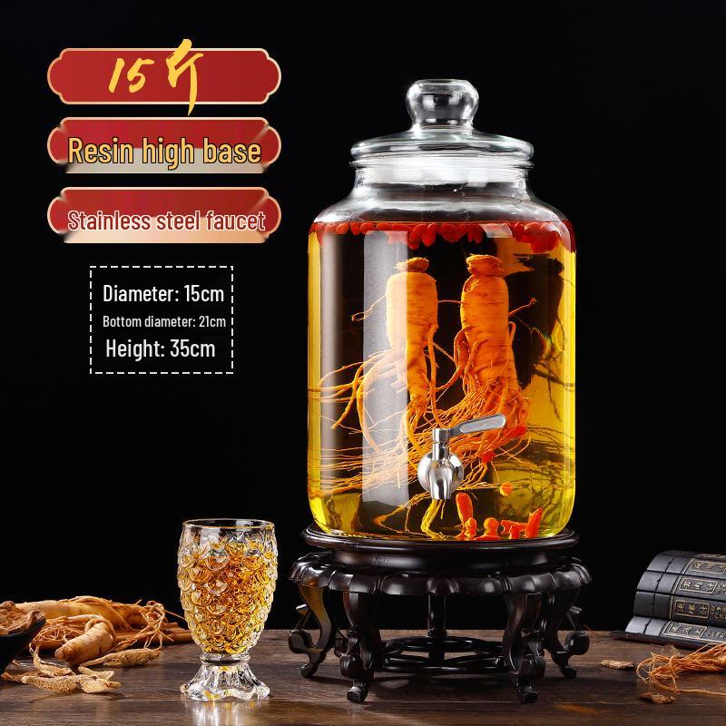 Glas-Infusionsbehälter mit Zapfhahn: 10-20 Jin Versiegelte Enzym- und Kimchi-Weinlagerung