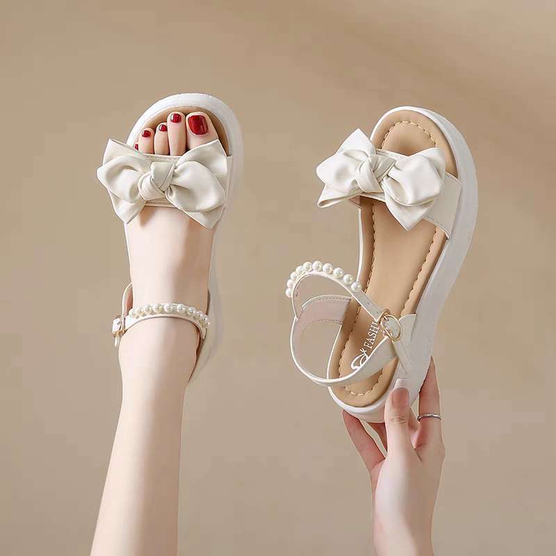 Student Super Soft Sandals Women's 2025 New Summer Flat Bottom with Skirt Versatile Not Tired Feet Roman Shoes Women's Shoes